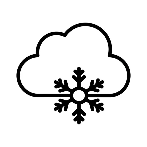 Nube Nieve Clima Invierno Icono Vector Totalmente Editable — Archivo Imágenes Vectoriales