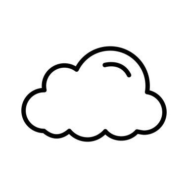 Bulut, hava, hava tahmini, yağmurlu tamamen düzenlenebilir vektör simgesi