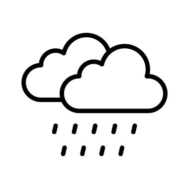 Bulutlar, yağmur, hava tahmini tamamen düzenlenebilir vektör simgesi