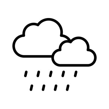 Hava durumu, hava durumu, bulutlar, tamamen düzenlenebilir vektör simgesi