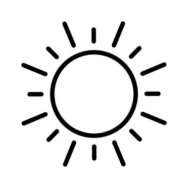 Güneş, gündüz, parlaklık, yaz tamamen düzenlenebilir vektör simgesi