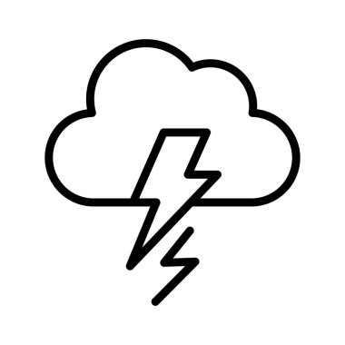 Bulut, gök gürültüsü, fırtına, hava durumu tamamen düzenlenebilir vektör simgesi