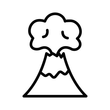 Volkan, hava, patlama, felaket tamamen düzenlenebilir vektör simgesi