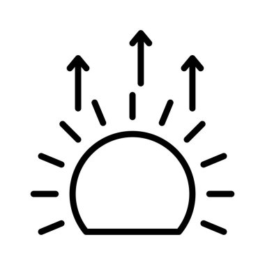 Güneş, gün doğumu, hava, sabah tamamen düzenlenebilir vektör simgesi