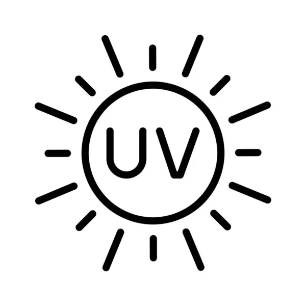 Straling Zon Ultraviolet Volledig Bewerkbare Vector Icoon — Stockvector