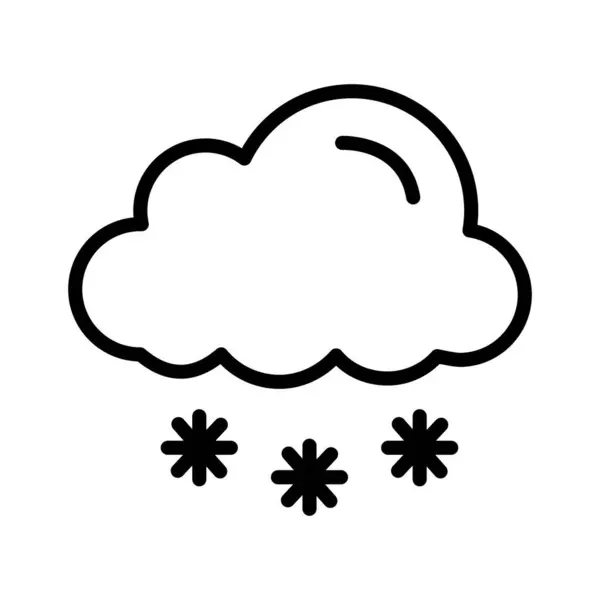 Облако Снег Холод Зима Полностью Редактируемый Векторный Значок — стоковый вектор