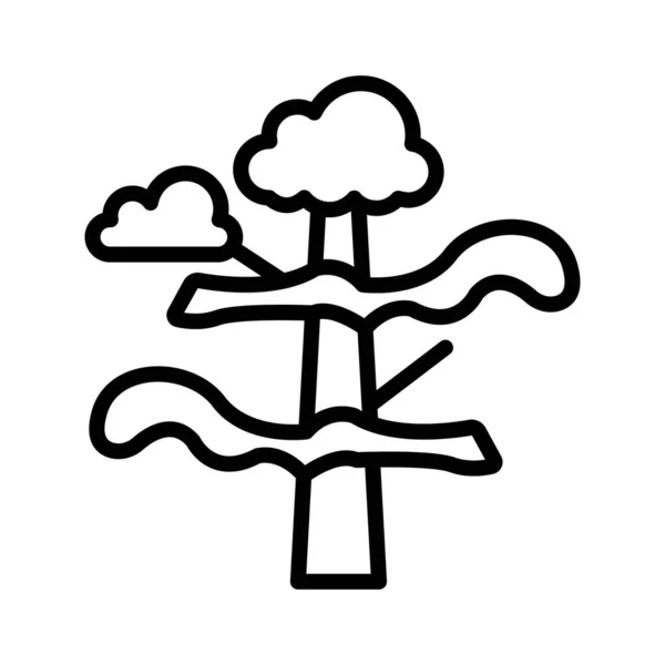 Καιρός Σύννεφα Δέντρο Βροχή Πλήρως Επεξεργάσιμο Εικονίδιο Φορέα — Διανυσματικό Αρχείο