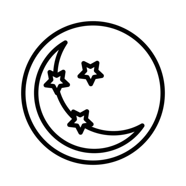 Луна Ночь Звезды Сияние Полностью Съедобной Векторной Иконы — стоковый вектор