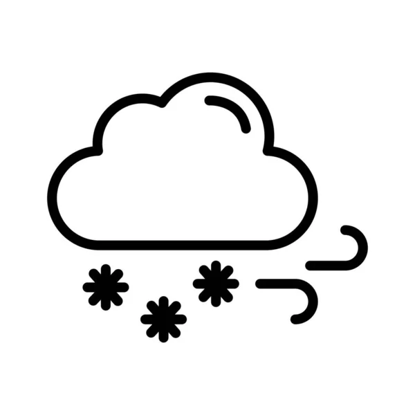 Σύννεφο Χιόνι Άνεμος Χειμώνας Πλήρως Επεξεργάσιμο Διάνυσμα Εικονίδιο — Διανυσματικό Αρχείο