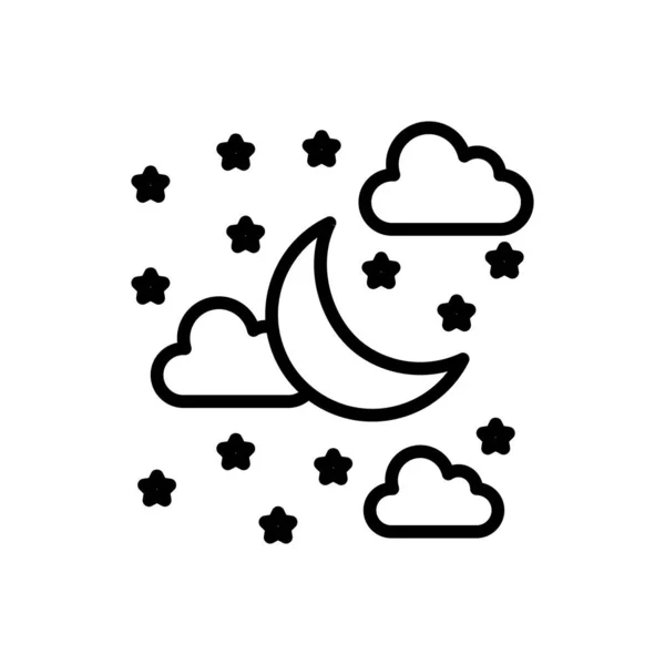 Хмари Місяць Зірки Сяють Повністю Зміненим Вектором Піктограми — стоковий вектор