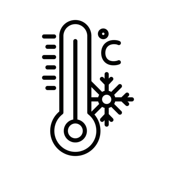 Teploměr Teplota Celsia Studená Plně Upravitelná Vektorová Ikona — Stockový vektor