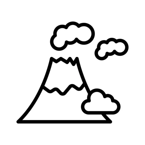 Vulcão Tempo Nuvens Erupção Ícone Vetorial Totalmente Editável — Vetor de Stock