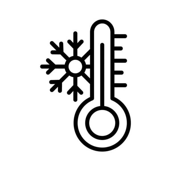 Termometro Temperatura Misura Icona Vettoriale Completamente Modificabile Con Neve — Vettoriale Stock