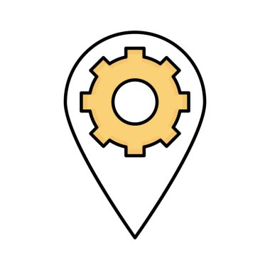 Cogwheel ve pin Yarım Glyph biçim vektör simgesi kolaylıkla değiştirebilir ya da düzenleyebilir