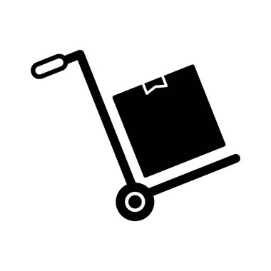 Yük arabası Yarı Glyph biçim vektör simgesi kolayca düzenlenebilir ya da değiştirilebilir