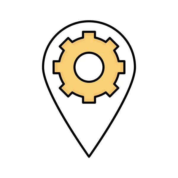 Cogwheel Pin Half Glyph Style Vector Icono Que Puede Modificar — Vector de stock