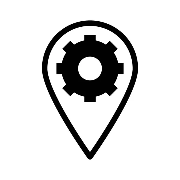 Cogwheel Pin Half Glyph Style Vector Icono Que Puede Modificar — Vector de stock