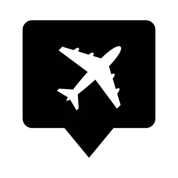 Aeropuerto Medio Glyph Style Icono Vector Que Puede Modificar Editar — Vector de stock