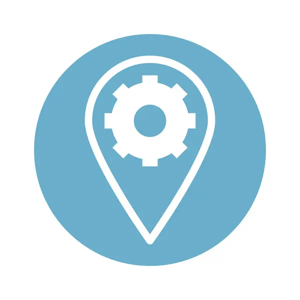 Cogwheel Pin Glyph Icono Vector Fondo Que Puede Modificar Editar — Vector de stock