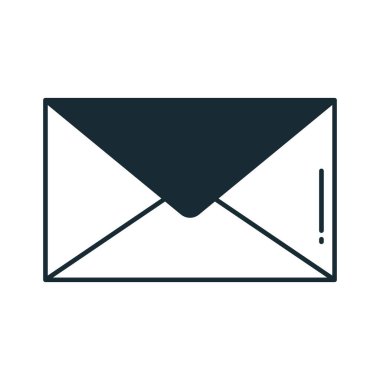 E- posta Yarı Glyph vektör simgesi Kolayca düzenleyebilen veya değiştirebilen