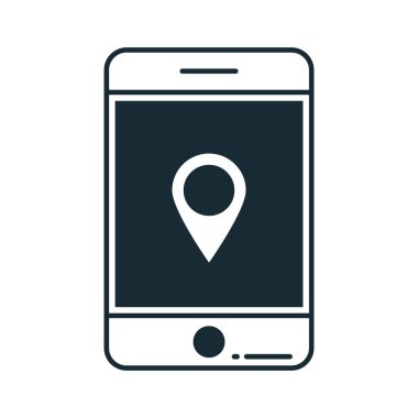 GPS aygıtı Yarı Glyph vektör simgesi Kolayca düzenleyebilen veya düzenleyebilen