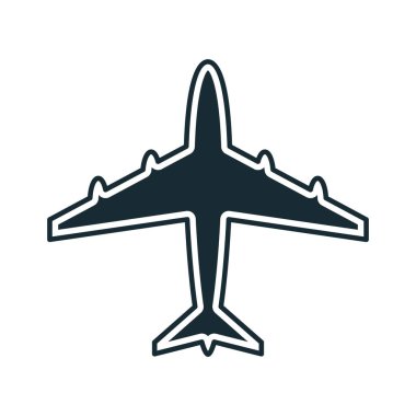 Uçak Yarı Glyph vektör simgesi. Bu simge kolayca değiştirilebilir ya da düzenlenebilir.