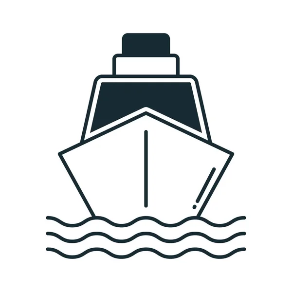 Boat Half Glyph Vector Icono Que Puede Modificar Editar Fácilmente — Vector de stock