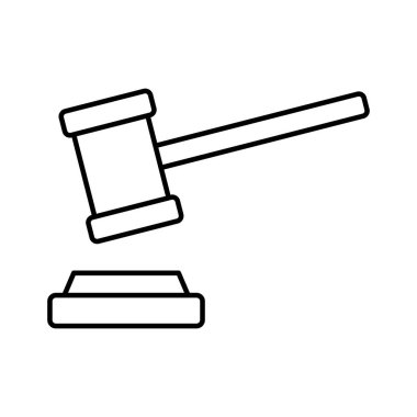 Açık arttırma çekiç çizgisi vektör simgesi kolayca düzenlenebilir ya da değiştirilebilir