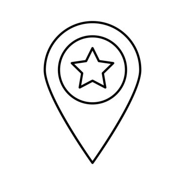 Çember harita pin çizgisi vektör simgesi kolayca düzenlenebilir veya değiştirilebilir