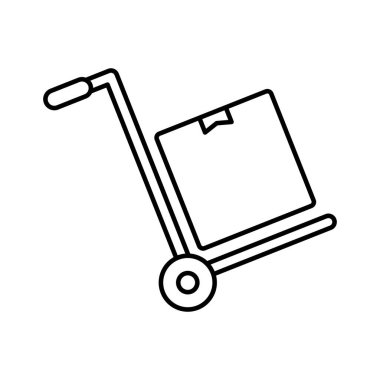 Yük arabası çizgisi vektör simgesi kolayca değiştirilebilir ya da düzenlenebilir