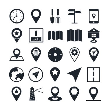 Harita ve gezinme vektörü simgeleri kolayca değiştirilebilir veya düzenlenebilir