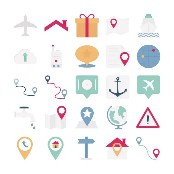 Mapa Navegación Los Iconos Vectoriales Pueden Modificar Editar Fácilmente — Vector de stock
