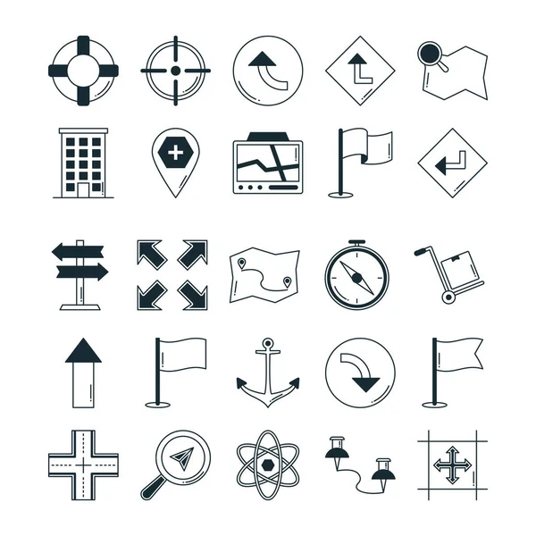 Map Navigation Vector Icons Can Easily Modify Edited — Stock Vector