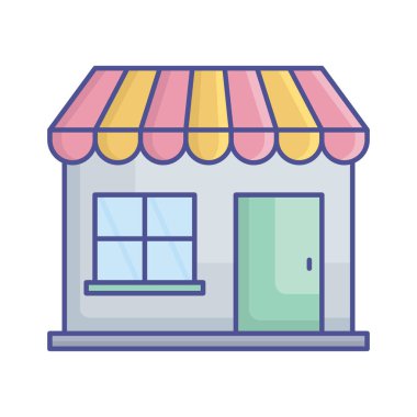 Dükkan konumu Kolayca düzenleyebilen Vektör Simgesini Doldur