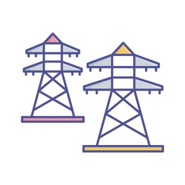 Elektrik kulesi Vektör Simgesini Kolayca düzenleyebilen ve düzenleyebilen