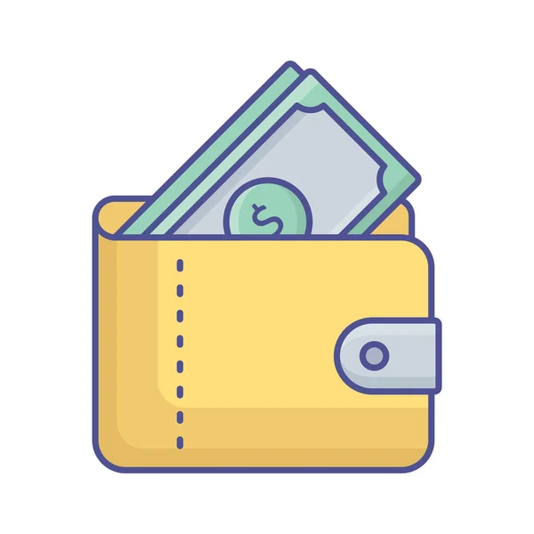 钱包中的钱填充向量图标 可以很容易地修改或编辑 — 图库矢量图片