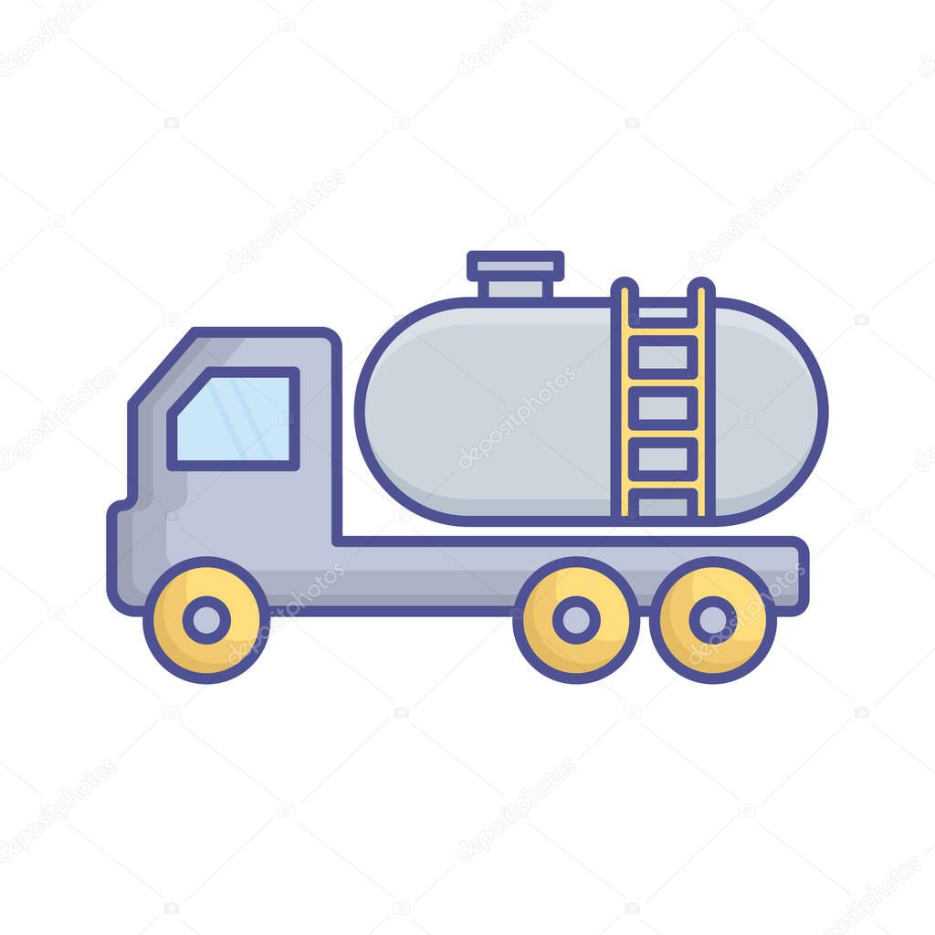 Fuel truck Fill Vector Icon which can easily modify or edit