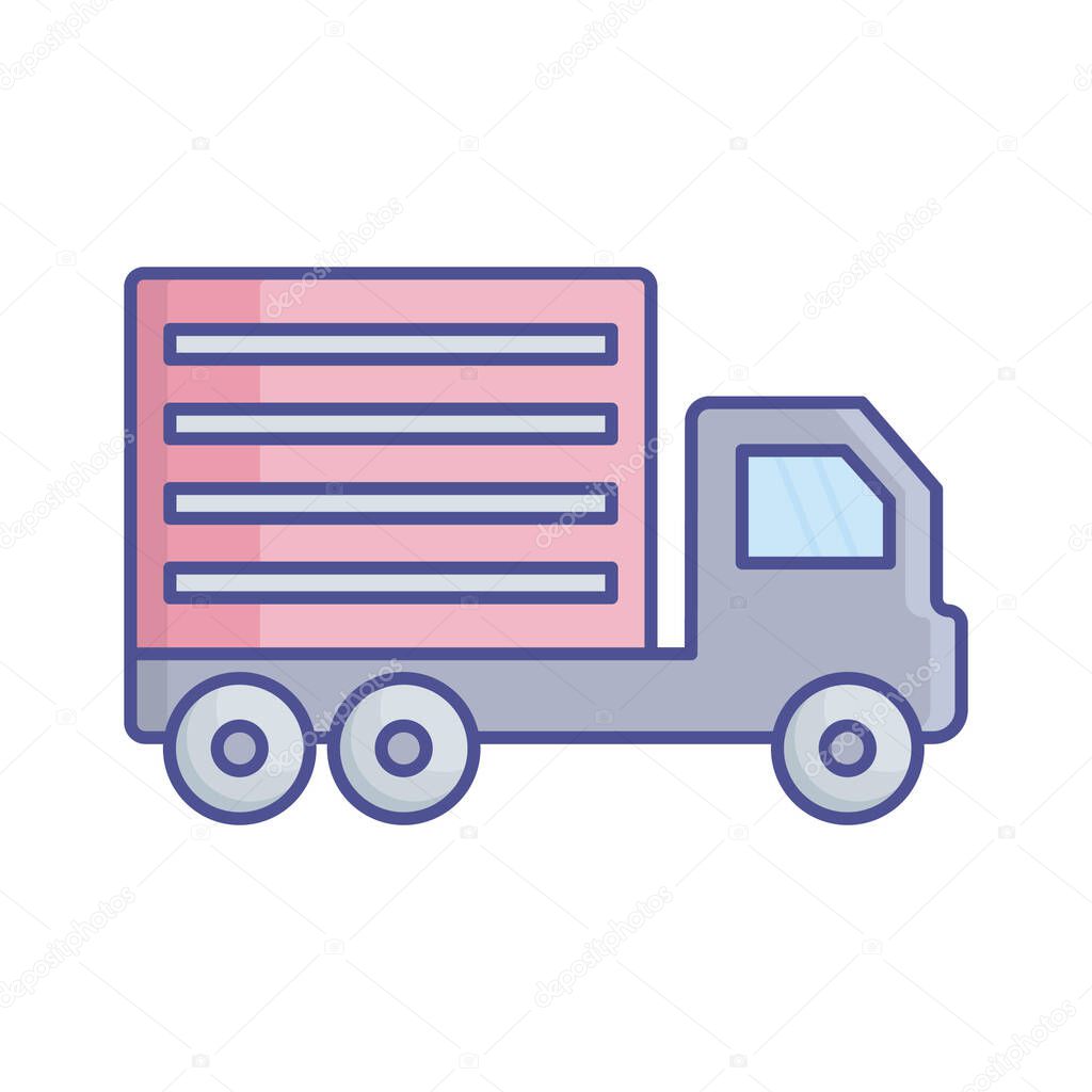 Shipping van Fill Vector Icon which can easily modify or edit