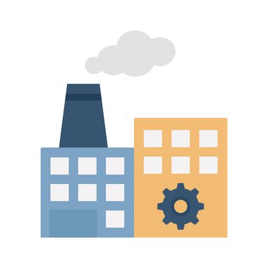 elektrik santrali Düz Vektör Simgesi Kolayca düzenleyebilen