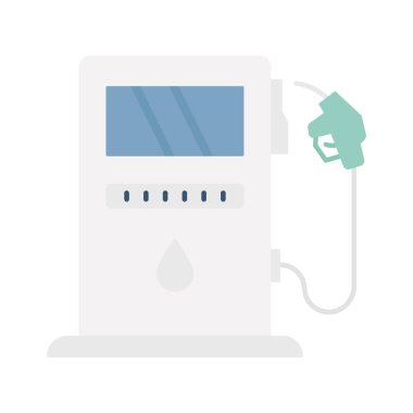 Yakıt istasyonu Düz Vektör Simgesi Kolayca değiştirilebilir veya düzenlenebilir