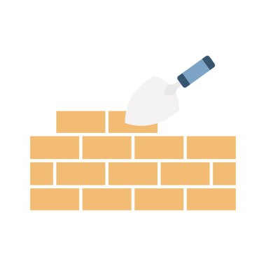 Duvar Yapılandırması Düz Vektör Simgesi Kolayca düzenleyebilen