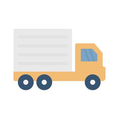 Kargo van Düz Vektör Simgesi Kolayca düzenleyebilen