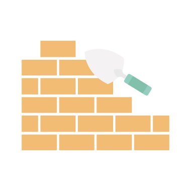 Duvar Yapılandırması Düz Vektör Simgesi Kolayca düzenleyebilen