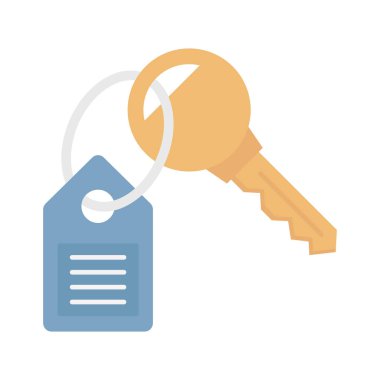 Kolayca düzenleyebilen veya düzenleyebilen Anahtarlık Düz Vektör Simgesi