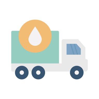 Yağ Aracı Düz Vektör Simgesi Kolayca düzenleyebilen