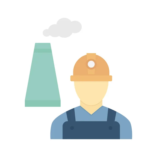 Factory Worker Flat Vector Icon Which Can Easily Modify Edit — Stock Vector