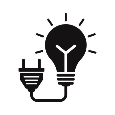 Elektrik ampulü Glyph Vektör Simgesi Kolayca değiştirilebilir veya düzenlenebilir