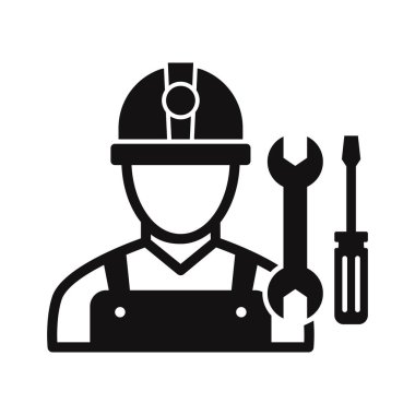 Yapı işçisi Glyph Vektör Simgesi Kolayca düzenleyebilen