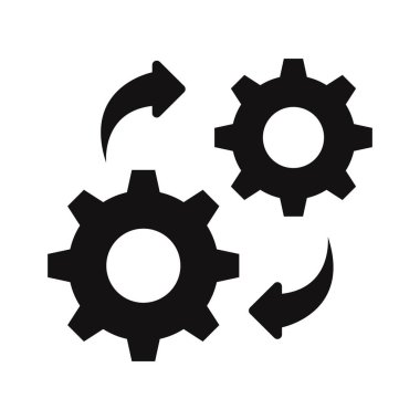 Ayarlar işleniyor Glyph Vektör Simgesi Kolayca düzenlenebilir