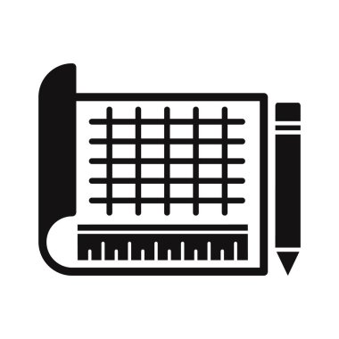 Kolayca düzenleyebilen veya düzenleyebilen Mimari Kağıt Glyph Vektör Simgesi